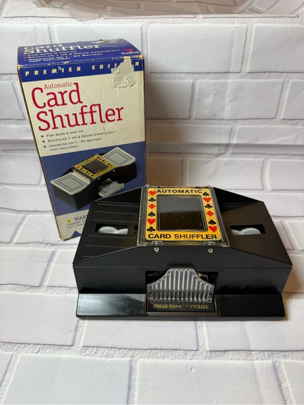 Vintage Automatic Card Shuffler Premier Edition 1-2 Deck Battery Operated